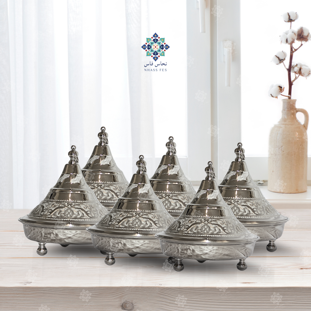 CHARME - Tajine de Présentation en Laiton Nickelé - NHASSFES