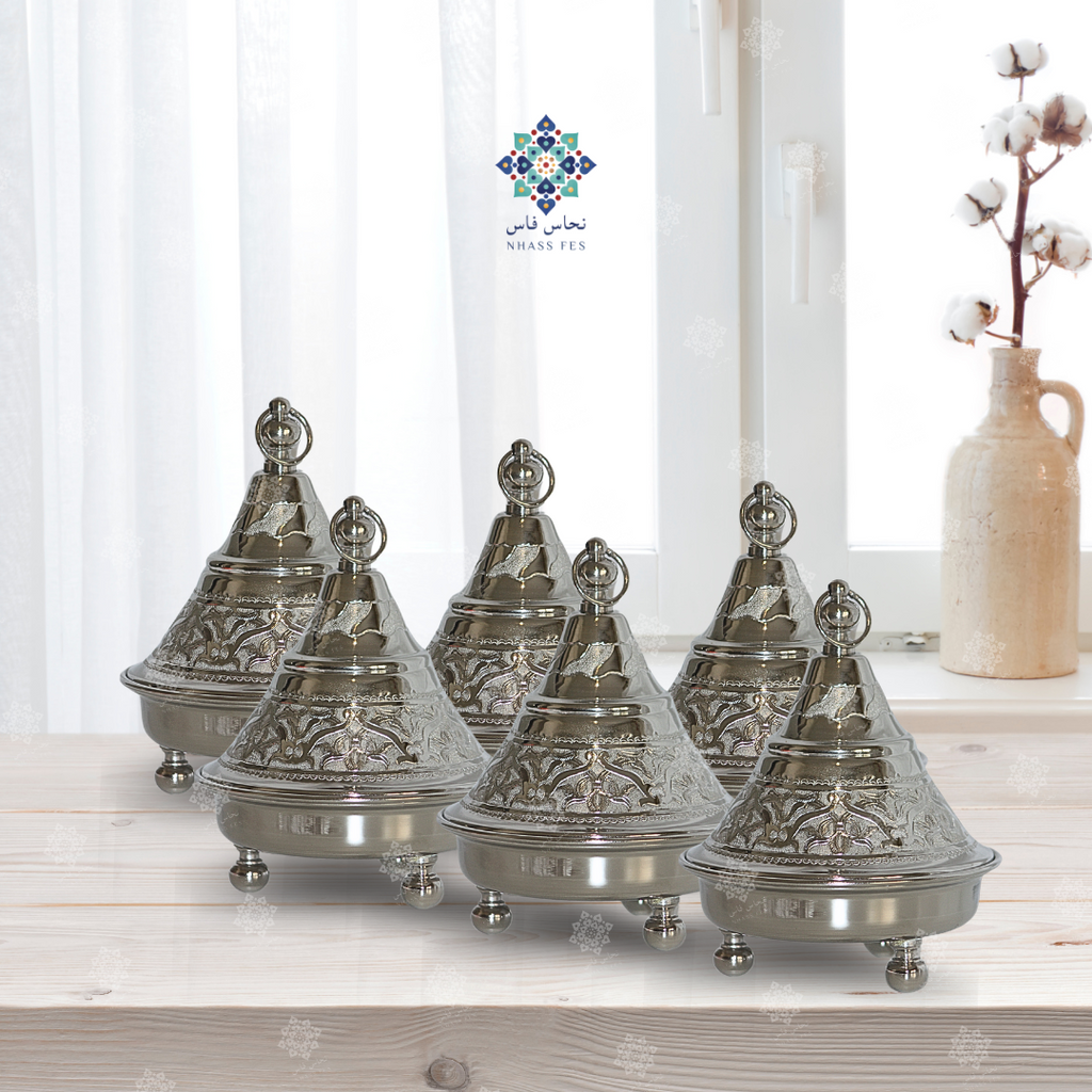 CHARME - Tajine de Présentation en Laiton Nickelé - NHASSFES