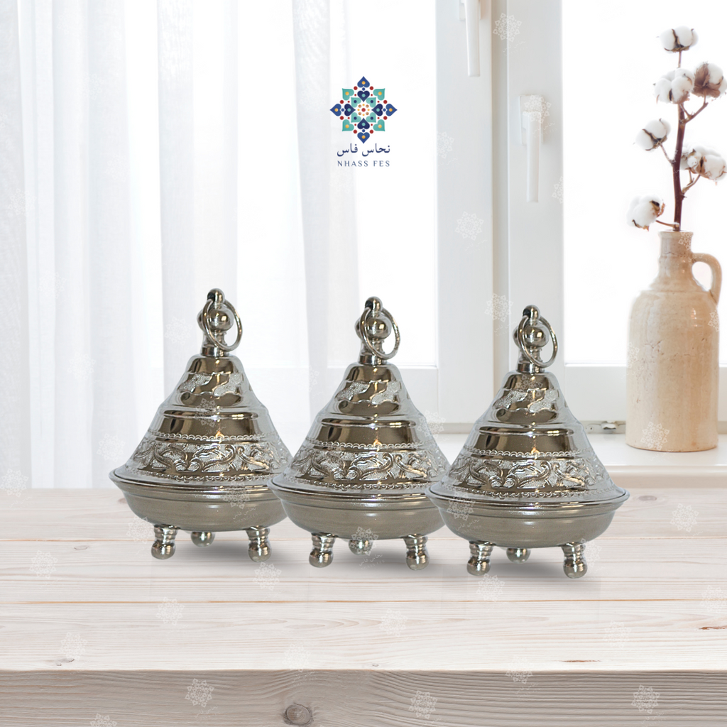 CHARME - Tajine de Présentation en Laiton Nickelé - NHASSFES