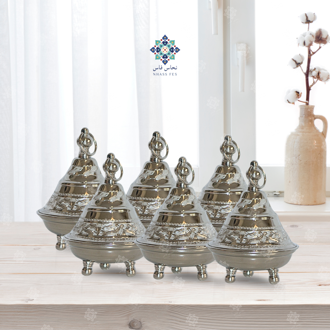 CHARME - Tajine de Présentation en Laiton Nickelé - NHASSFES