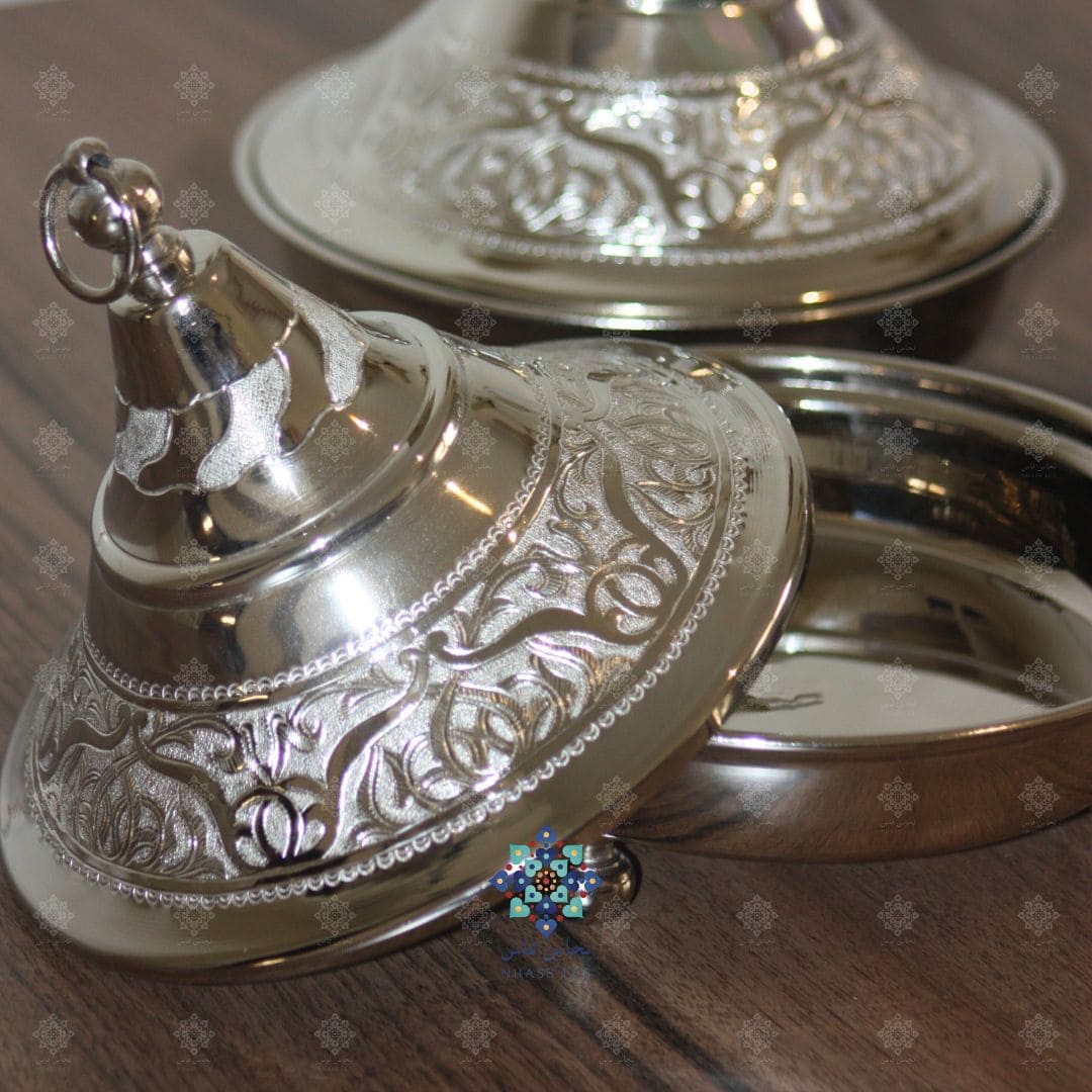 CHARME - Tajine de Présentation en Laiton Nickelé - NHASSFES