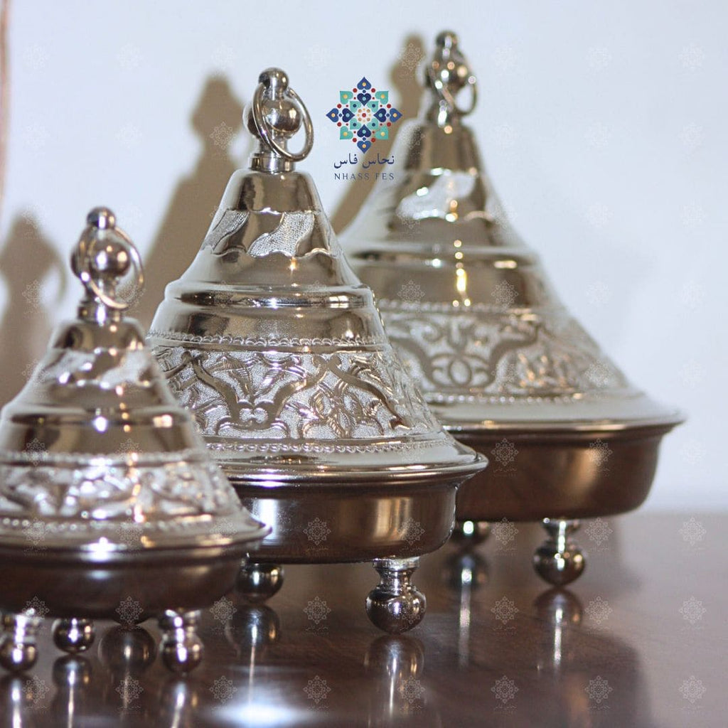 CHARME - Tajine de Présentation en Laiton Nickelé - NHASSFES