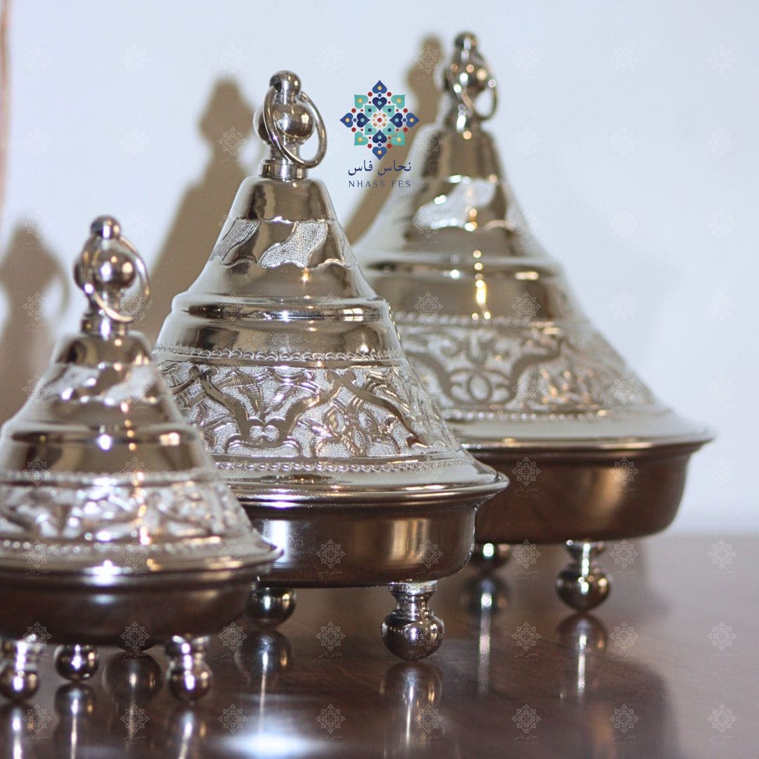 CHARME - Tajine de Présentation en Laiton Nickelé - NHASSFES