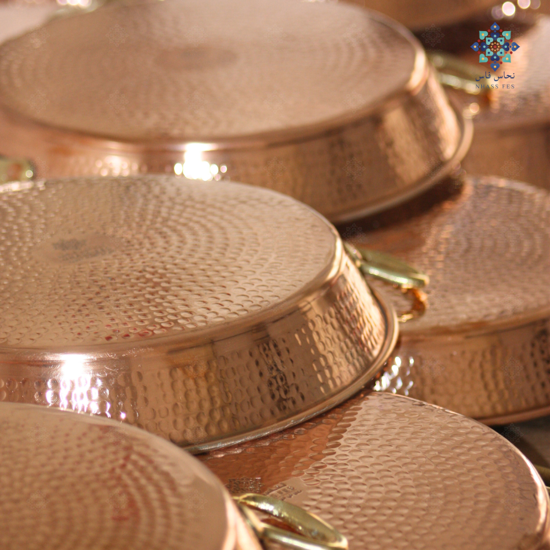 KENZ - Poêle en Cuivre à deux poignées sans Couvercle 29cm ⌀ - NHASSFES