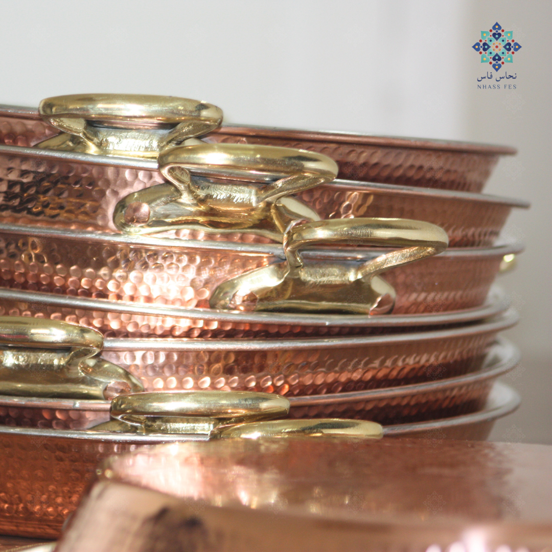 KENZ - Poêle en Cuivre à deux poignées sans Couvercle 29cm ⌀ - NHASSFES