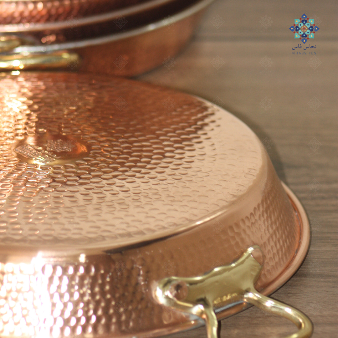 KENZ - Poêle en Cuivre à deux poignées sans Couvercle 29cm ⌀ - NHASSFES