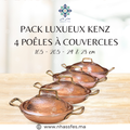 Pack Luxueux Kenz de 4 Poêles en Cuivre à couvercles - NHASS FES