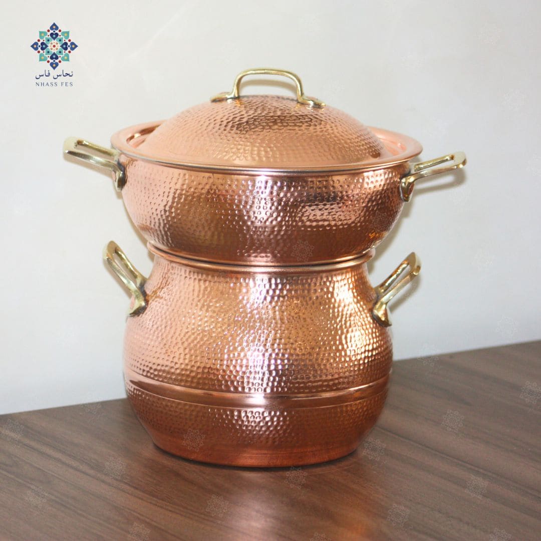 Couscoussier en Cuivre Authentique Bladi - 0,5kg de Capacité - NHASSFES