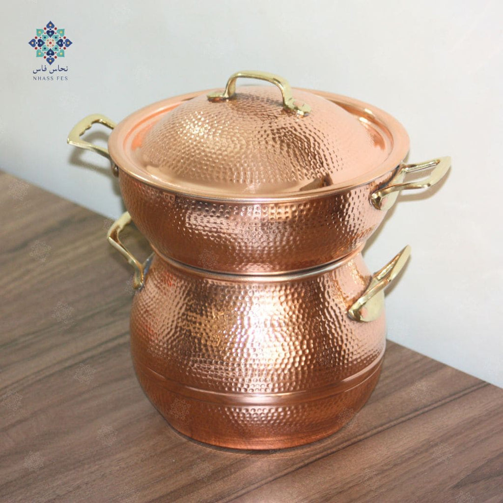 Couscoussier en Cuivre Authentique Bladi - 0,5kg de Capacité - NHASSFES