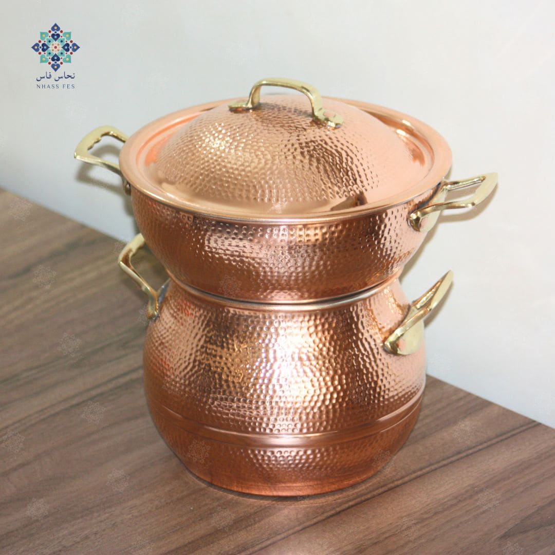 Couscoussier en Cuivre Authentique Bladi - 0,5kg de Capacité - NHASSFES