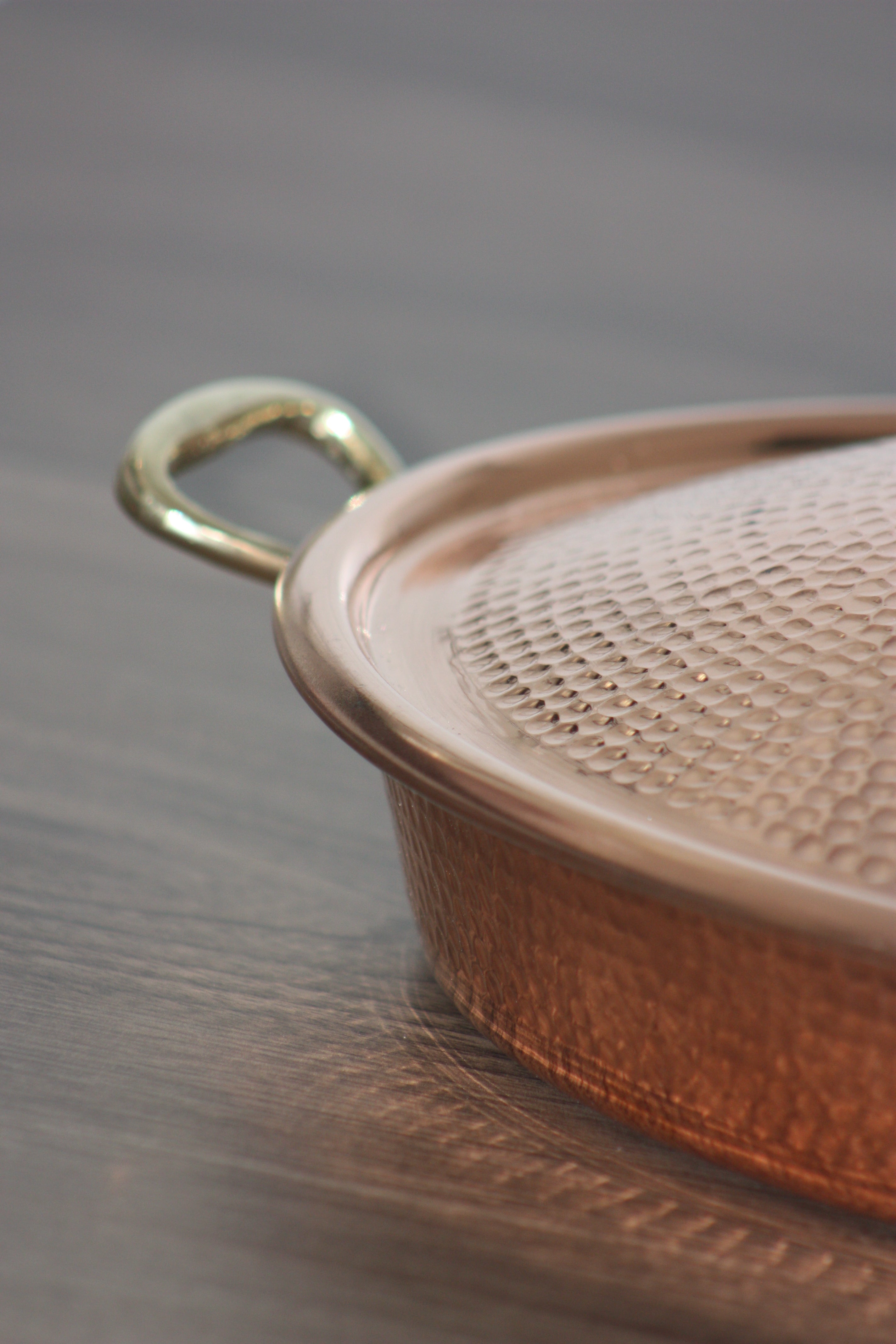 KENZ - Copper Frying Pans with Two Handles with Lid 24cm ⌀