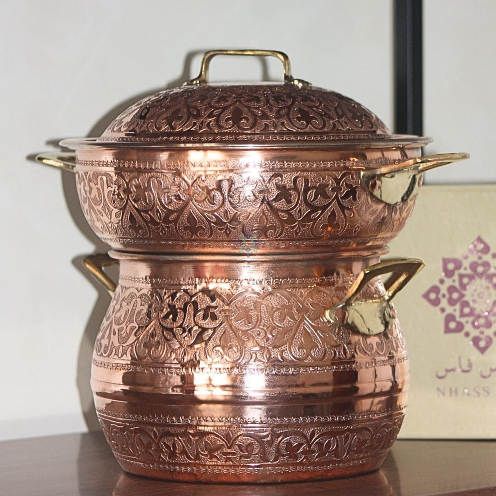 Couscoussier Lys en Cuivre Authentique: Exclusivité Culinaire de Nhassfes - NHASSFES