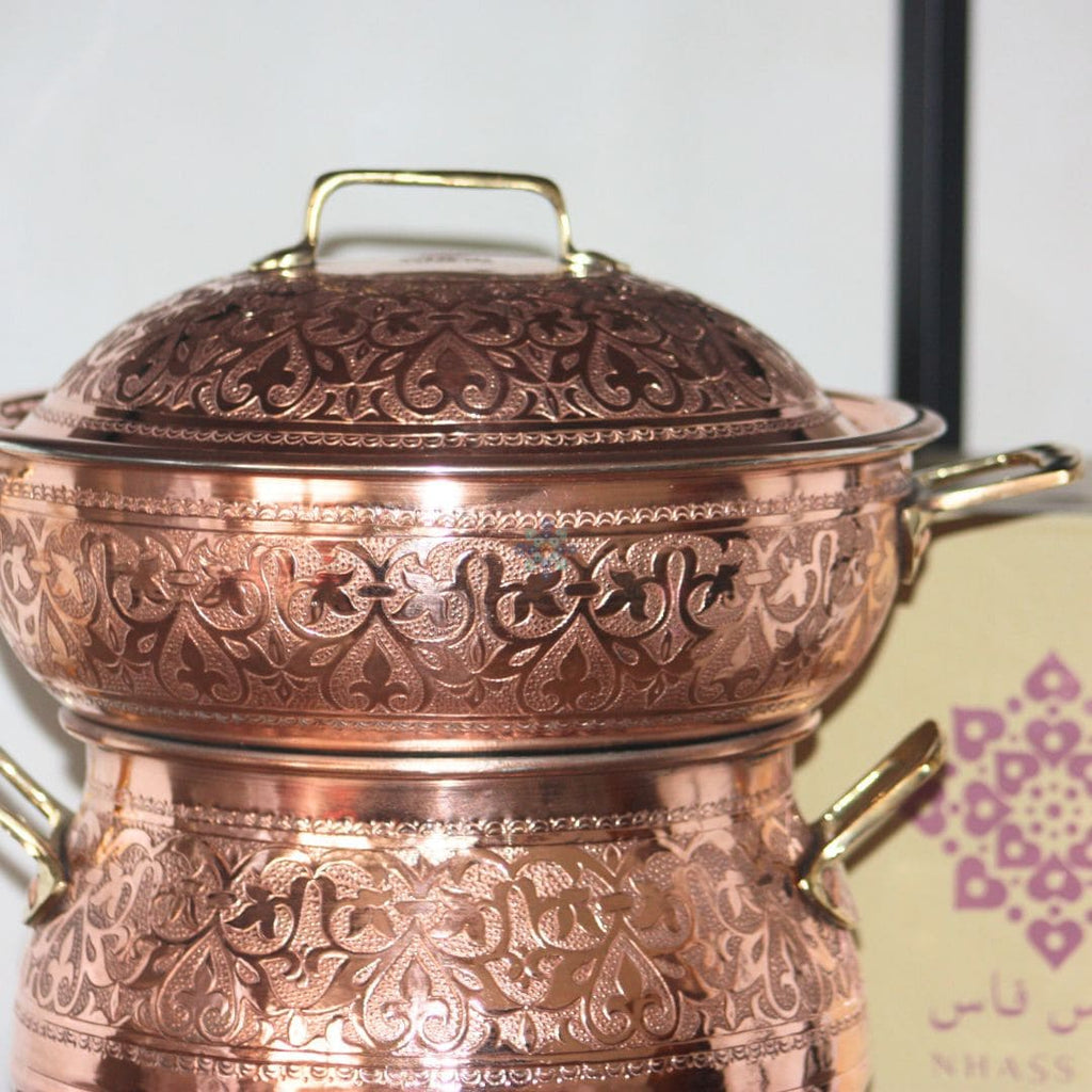 Couscoussier Lys en Cuivre Authentique: Exclusivité Culinaire de Nhassfes - NHASSFES