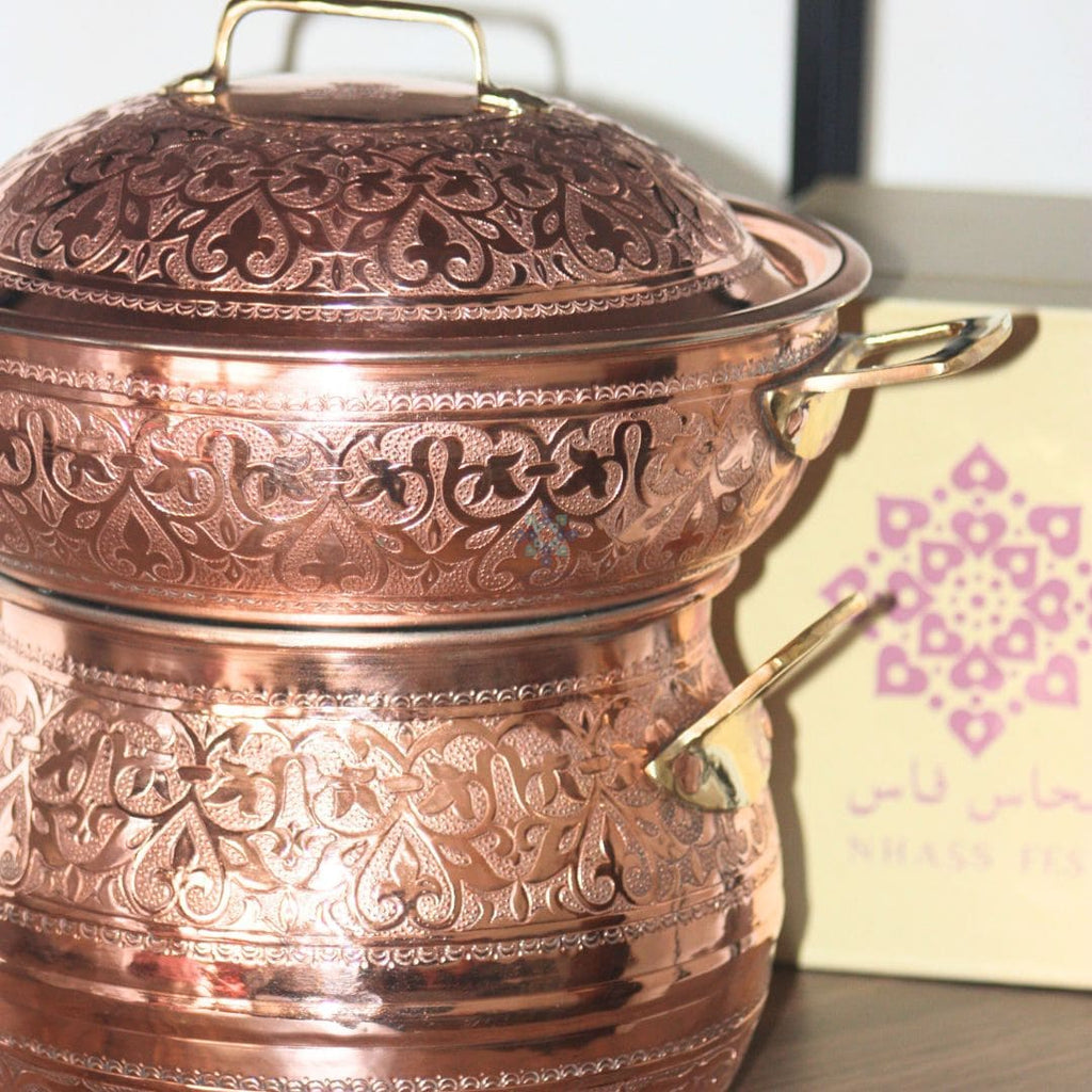 Couscoussier Lys en Cuivre Authentique: Exclusivité Culinaire de Nhassfes - NHASSFES